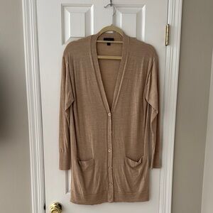 J Crew size small tan merino wool cardigan sweater